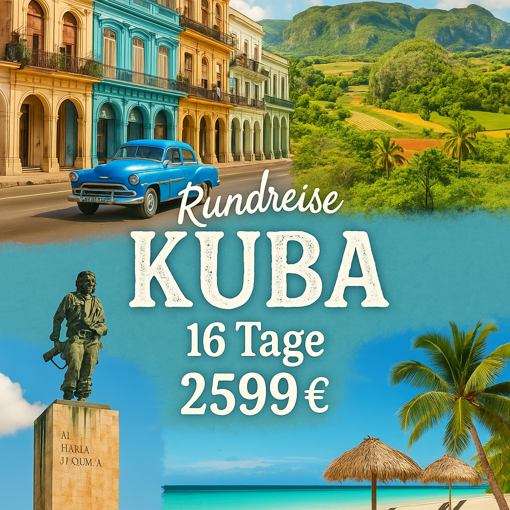 Rundreisen Kuba: Rundreise ab/an Havanna in Mittelklassehotels 16-tägig inkl. Flug Mittelklassehotels mit Vollpension / 4-Sterne-Hotels mit All Inclu