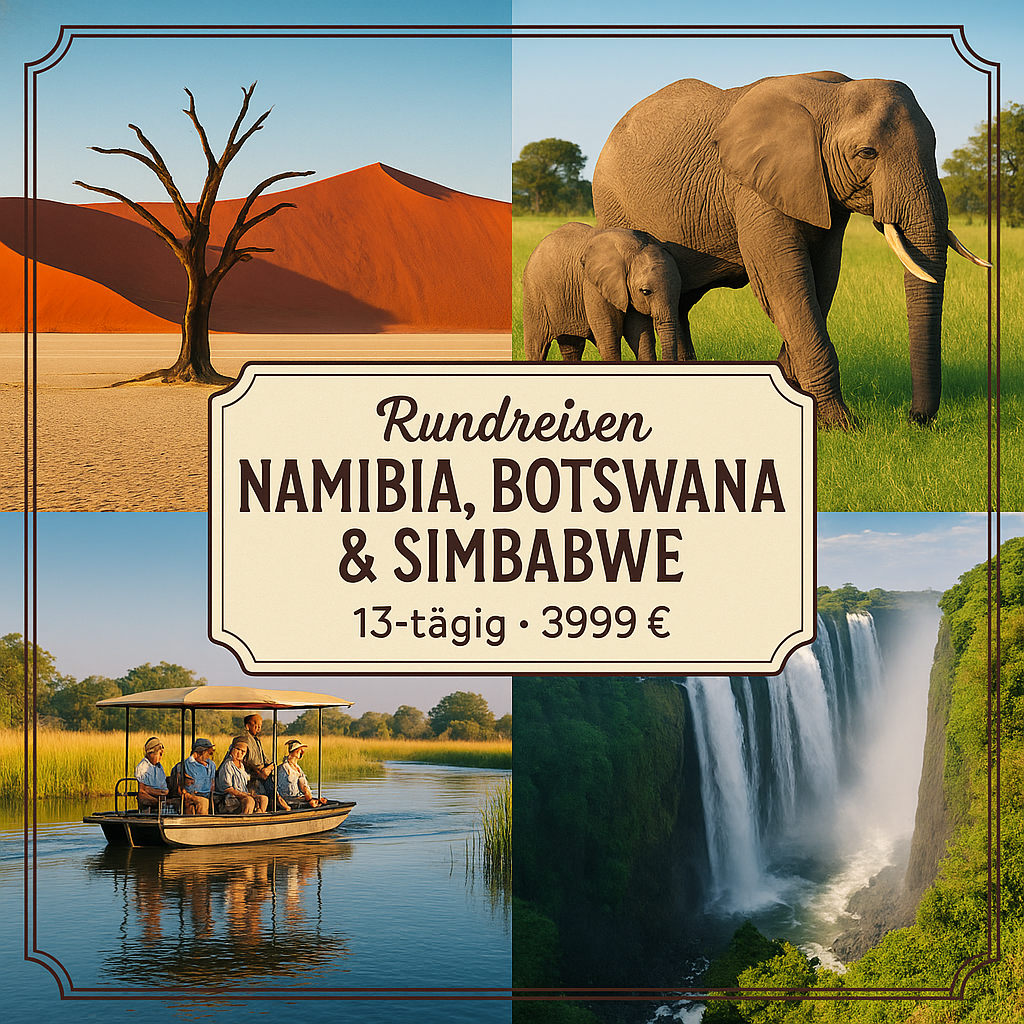 Rundreisen Namibia, Botswana & Simbabwe: Erlebnisse in kleiner Gruppe, großartige Momente in wilder Landschaft 13-tägig inkl. Flüge Boutiquehotels/ Rundreisen Namibia, Botswana & Simbabwe: Erlebnisse in kleiner Gruppe, großartige Momente in wilder Landschaft 13-tägig inkl. Flüge Boutiquehotels/
