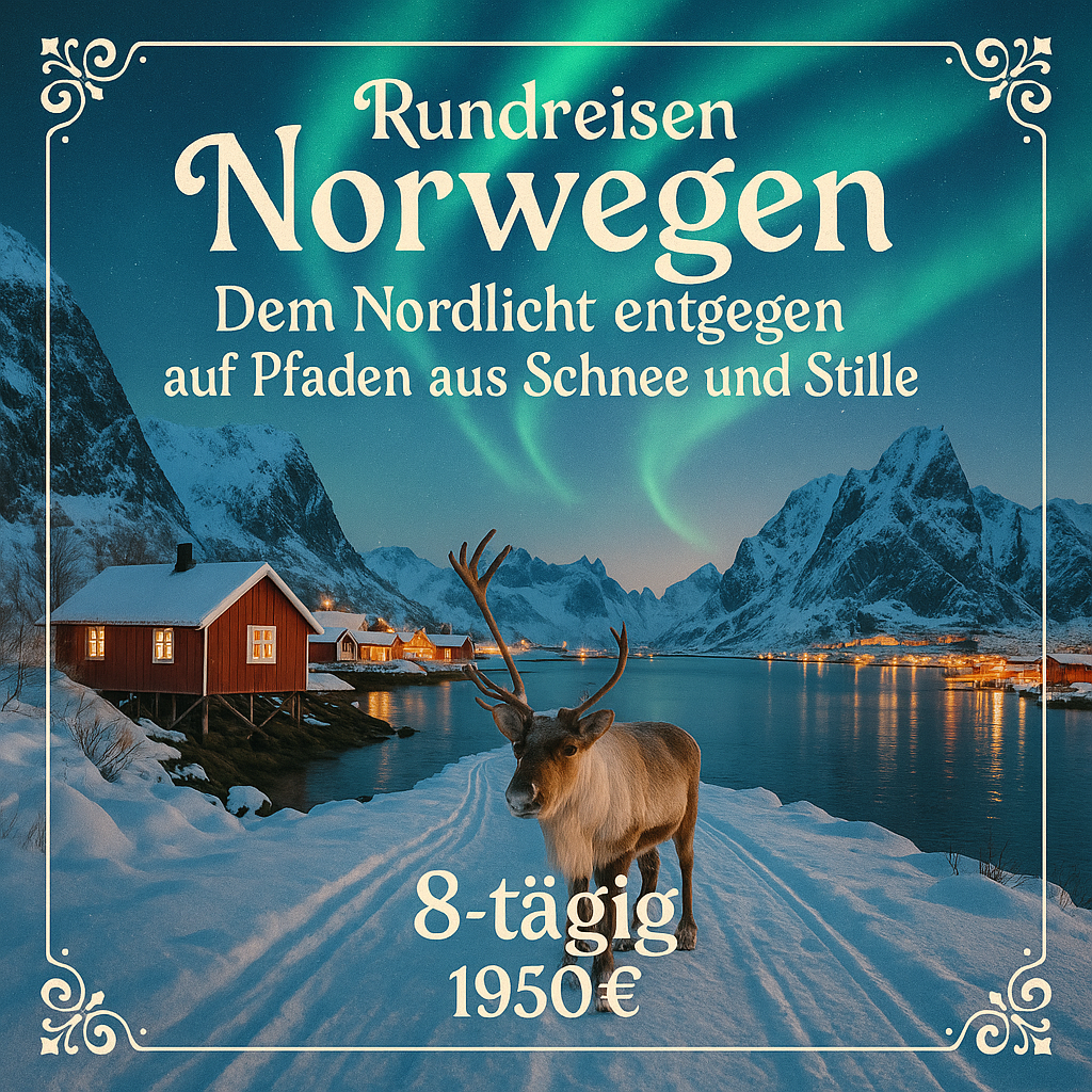 Rundreisen Norwegen: Dem Nordlicht entgegen auf Pfaden aus Schnee und Stille 8-tägig inkl. Flug Mittelklassehotels mit Frühstück Inkl. Ausflüge i.