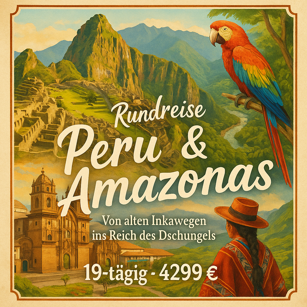 Rundreisen Peru & Amazonas: Von alten Inkawegen ins Reich des Dschungels 19-tägig inkl. Flüge Mittelklassehotels/Lodge mit Verpflegung Inkl. Ausflü