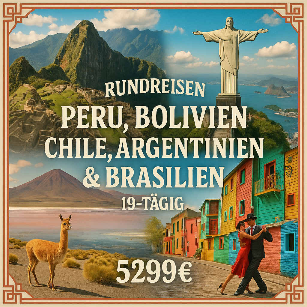 Rundreisen Peru, Bolivien, Chile, Argentinien & Brasilien: Unvergessliche Momente zwischen Inkastätten & Tropen 19-tägig inkl. Flüge Mittelklasseho Rundreisen Peru, Bolivien, Chile, Argentinien & Brasilien: Unvergessliche Momente zwischen Inkastätten & Tropen 19-tägig inkl. Flüge Mittelklasseho