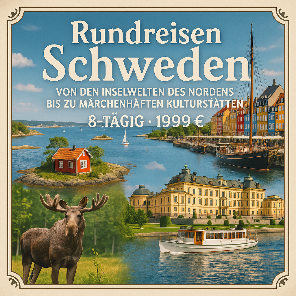 Rundreisen Schweden: Von den Inselwelten des Nordens bis zu märchenhaften Kulturstätten 8-tägig inkl. Flüge Mittelklassehotels mit Verpflegung Ink
