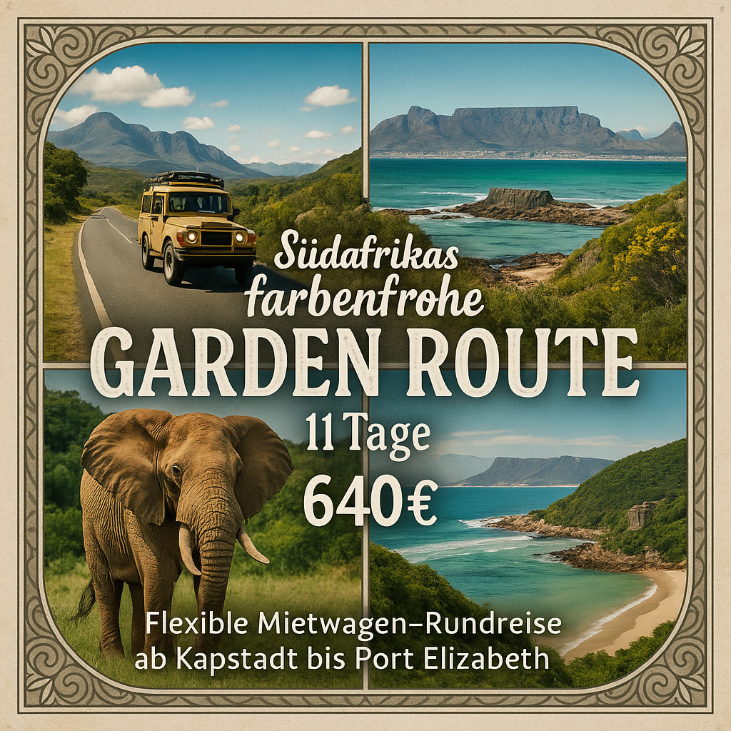 Rundreisen Südafrika - Garden Route: Flexible Mietwagen-Rundreise ab Kapstadt bis Port Elizabeth: Südafrikas farbenfrohe Garden Route 10 Nächte Rou