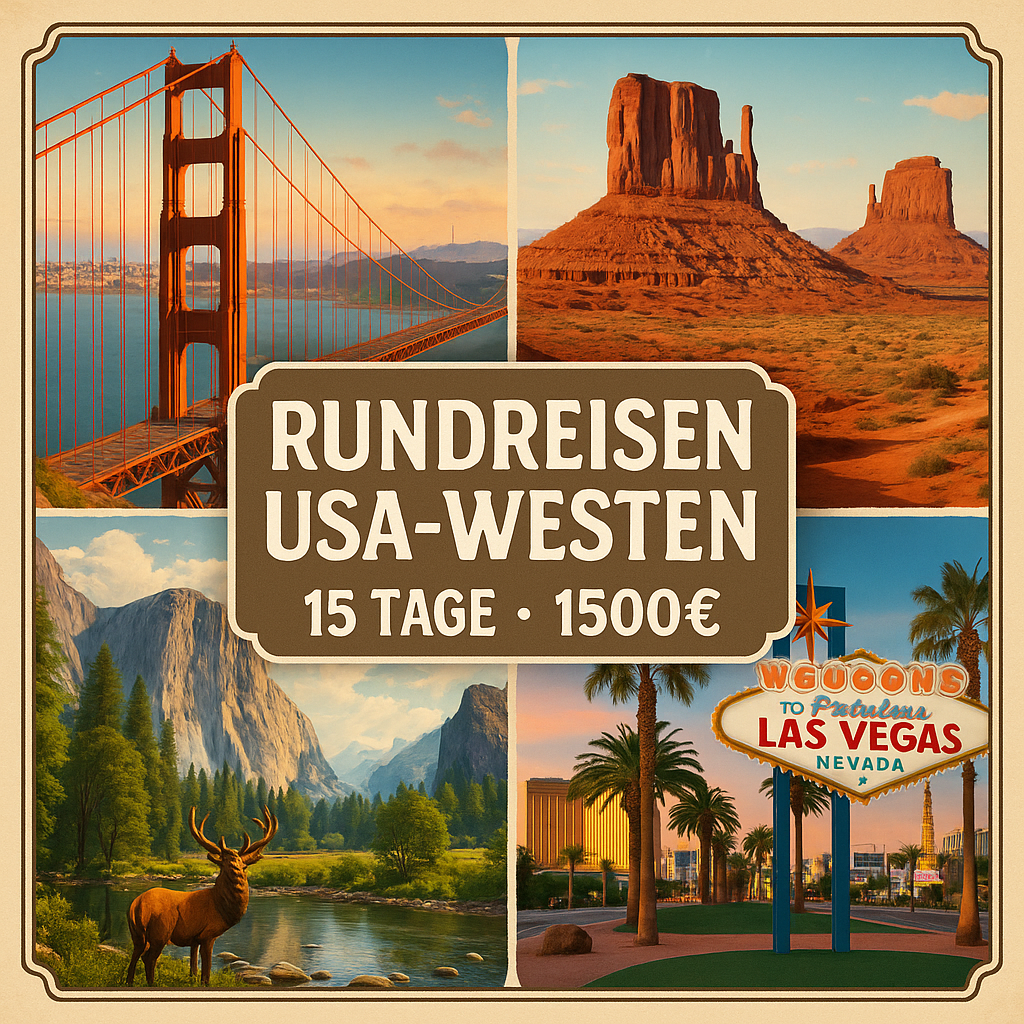 Rundreisen USA - Westen: Flexible Mietwagen-Rundreise ab/an San Francisco: Durch den Westen der USA 16 Nächte Route, Dauer und weitere Reisebestandte