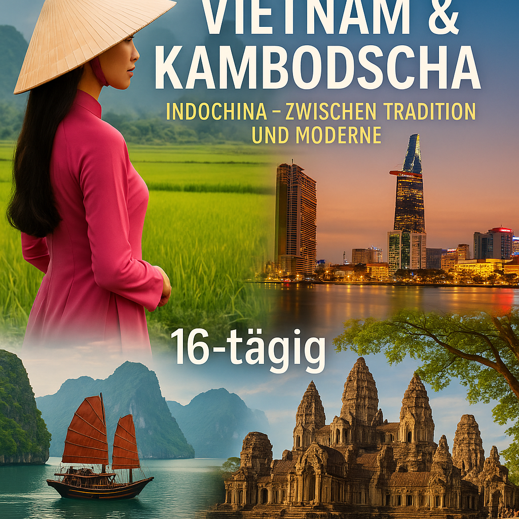 Kombinationsreisen Vietnam & Kambodscha: Indochina - Zwischen Tradition und Moderne 16-tägig inkl. Flug Mittelklassehotels/Dschunke mit Verpflegung A