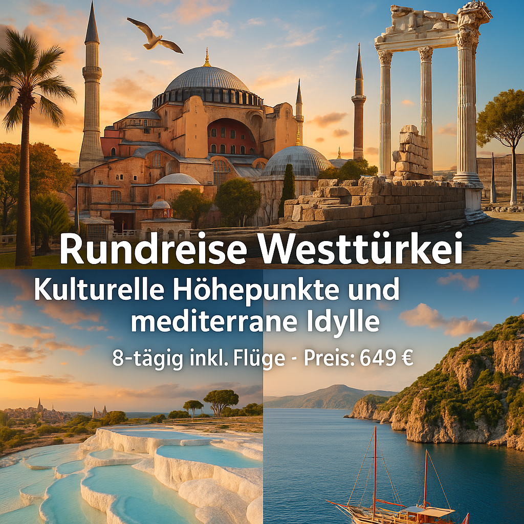Rundreisen Westtürkei: Kulturelle Höhepunkte und mediterrane Idylle 8-tägig inkl. Flüge 4-Sterne-Hotels mit Verpflegung Inkl. Aktivitäten & Eintr