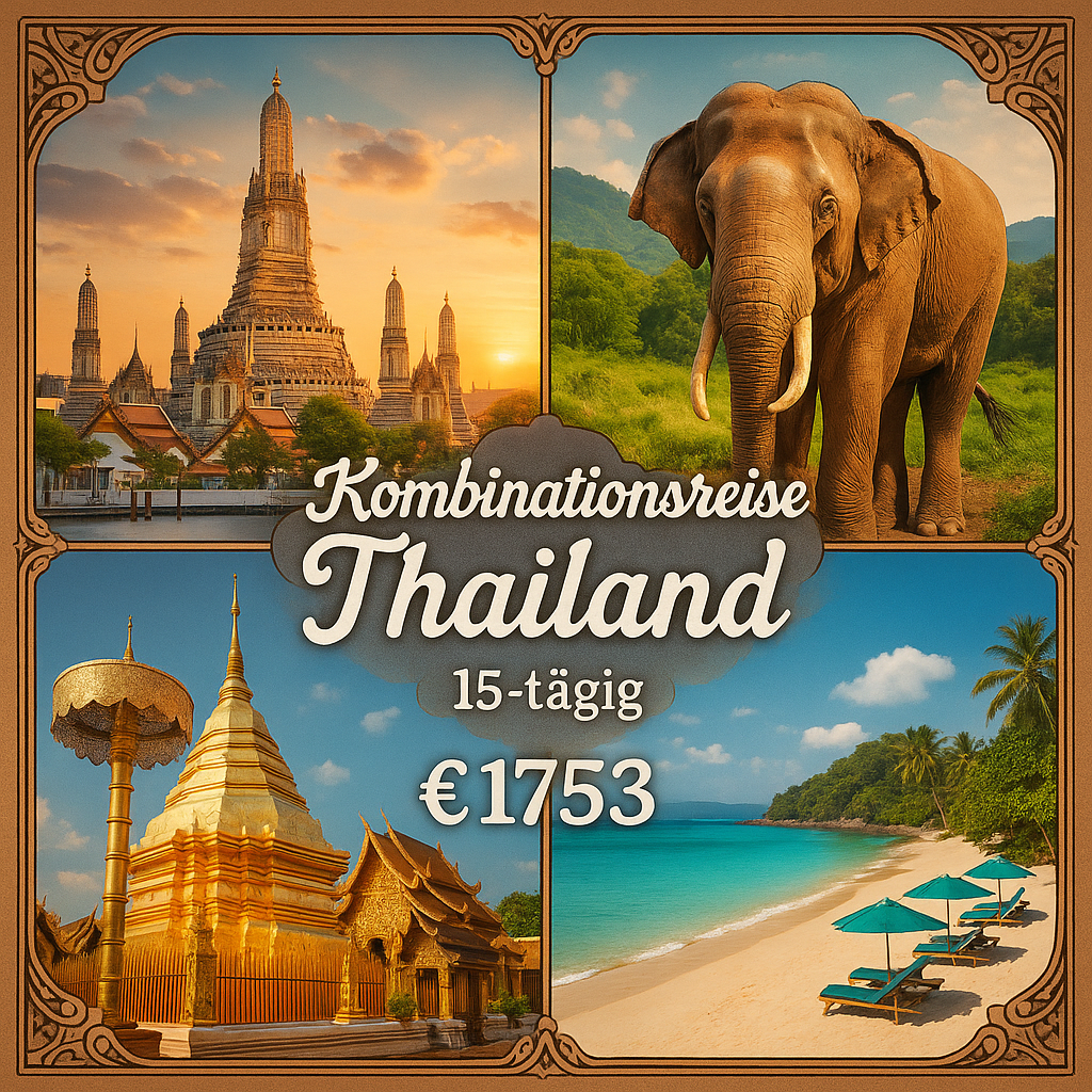 Kombinationsreisen Thailand: Nordthailand Rundreise ab Bangkok inkl. Badeaufenthalt im 3.5-Sterne-Hotel in Pattaya 15-tägig inkl. Flug 3-/4-Sterne-Ho