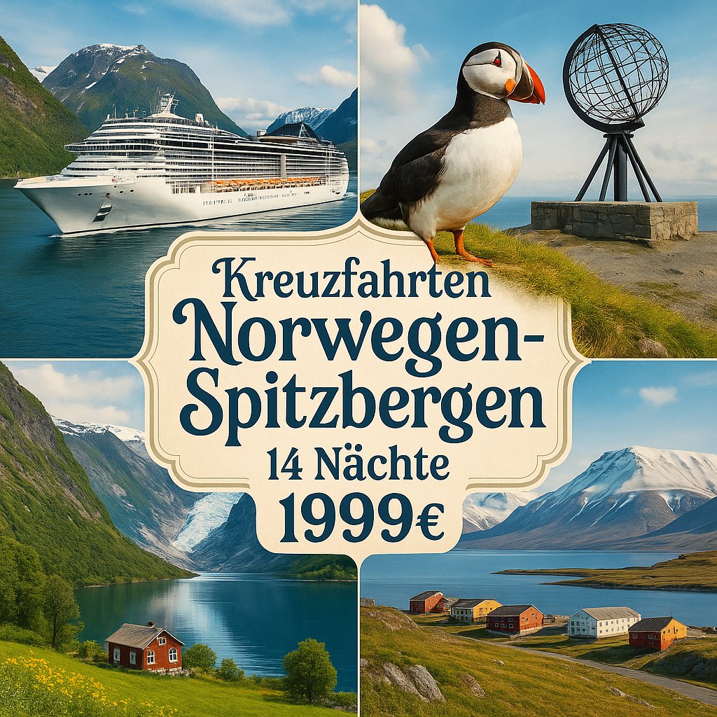 Kreuzfahrten Norwegen - Spitzbergen: Kreuzfahrt mit MSC Preziosa ab/an Hamburg 14 Nächte Premium-Plus-Schiff mit Vollpension Inkl. Hotel-Servicegebü
