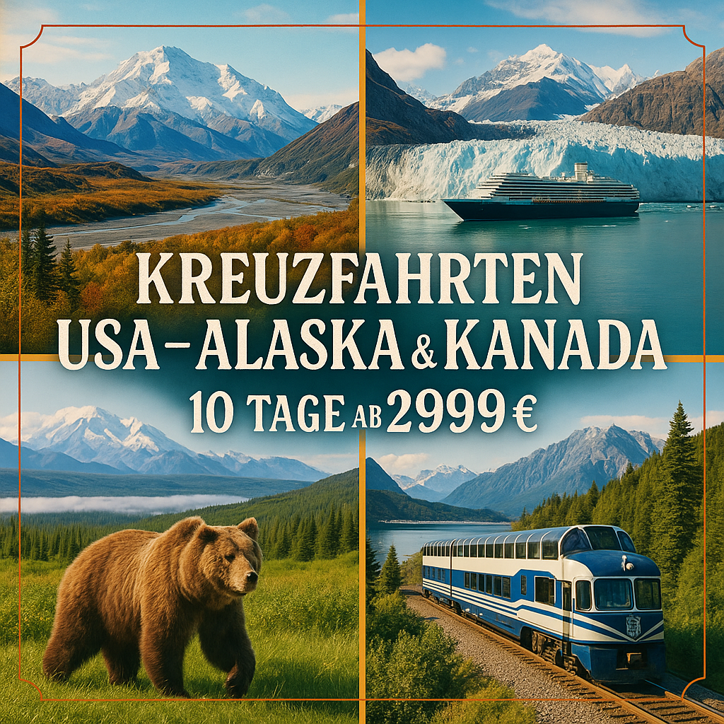 Kombinationsreisen USA - Alaska: Rundreise von Anchorage bis Whittier & Kreuzfahrt mit der Nieuw Amsterdam 12-tägig inkl. Flüge Mittelklassehotels o Kombinationsreisen USA - Alaska: Rundreise von Anchorage bis Whittier & Kreuzfahrt mit der Nieuw Amsterdam 12-tägig inkl. Flüge Mittelklassehotels o