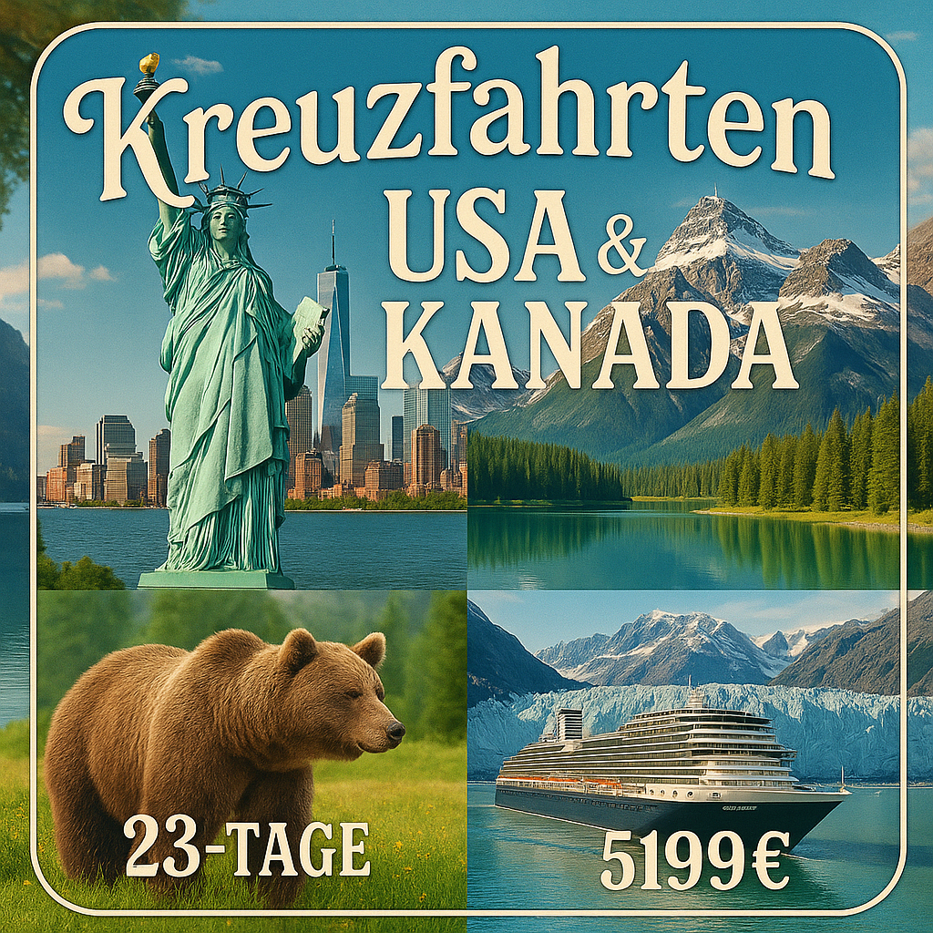 Kombinationsreisen USA & Kanada: Rundreise ab Toronto bis Vancouver & Kreuzfahrt mit der Koningsdam 23-tägig inkl. Flüge Mittelklassehotels mit Frü
