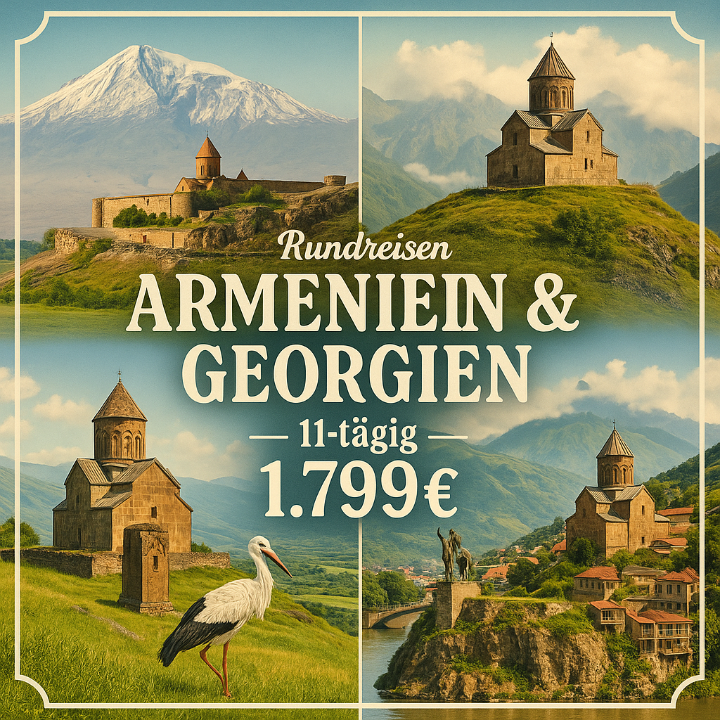 Kombinationsreisen Armenien & Georgien: Eine Reise durch das Land der alten Schätze 11-tägig inkl. Flüge Mittelklassehotels mit Halbpension Inkl. A