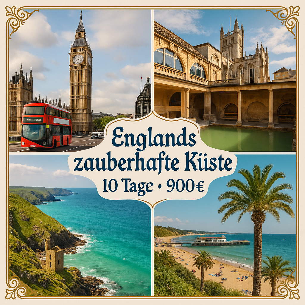 Rundreisen England: Flexible Mietwagen-Rundreise ab/an London: Englands zauberhafte Küste 9 Nächte Route, Dauer und weitere Reisebestandteile flexib