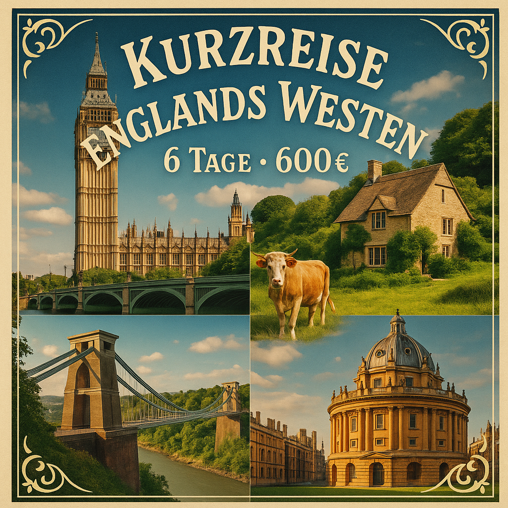 Rundreisen England - Westen: Flexible Mietwagen-Rundreise ab/an London: Kurzreise Englands Westen 6 Nächte Route, Dauer und weitere Reisebestandteile Rundreisen England - Westen: Flexible Mietwagen-Rundreise ab/an London: Kurzreise Englands Westen 6 Nächte Route, Dauer und weitere Reisebestandteile