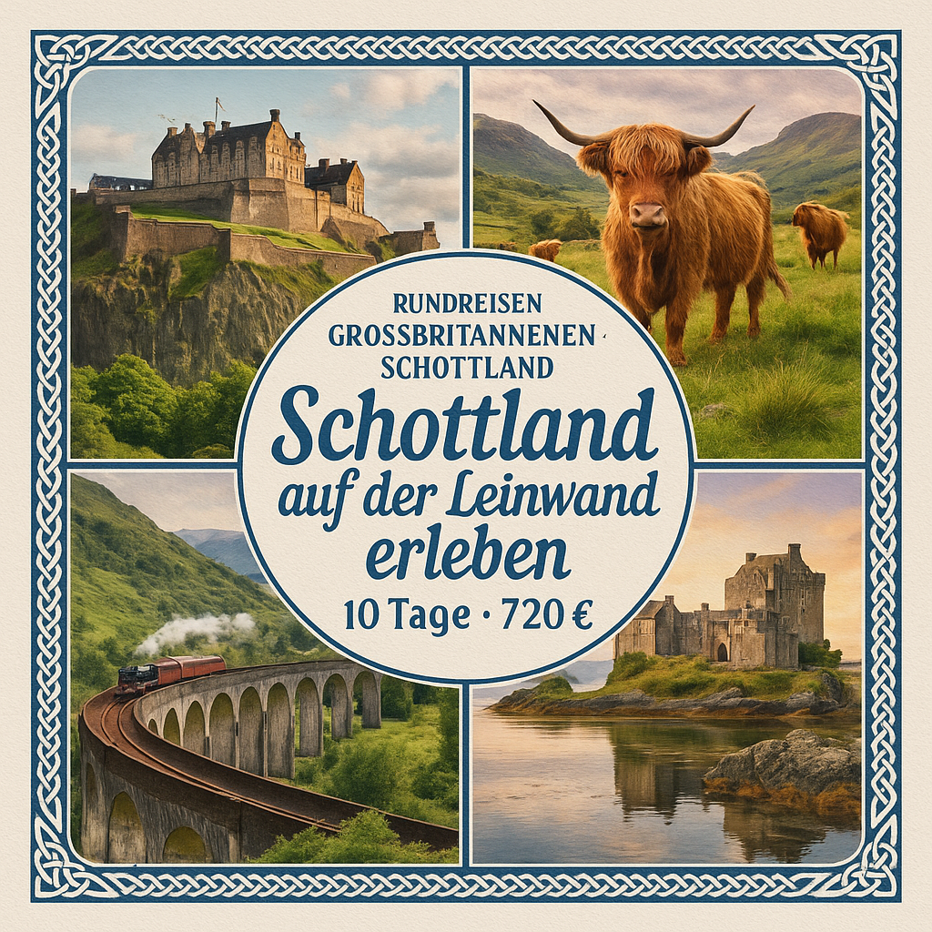 Rundreisen Grossbritannien - Schottland: Flexible Mietwagen-Rundreise ab/an Edinburgh: Schottland auf der Leinwand erleben 9 Nächte Route, Dauer und Rundreisen Grossbritannien - Schottland: Flexible Mietwagen-Rundreise ab/an Edinburgh: Schottland auf der Leinwand erleben 9 Nächte Route, Dauer und