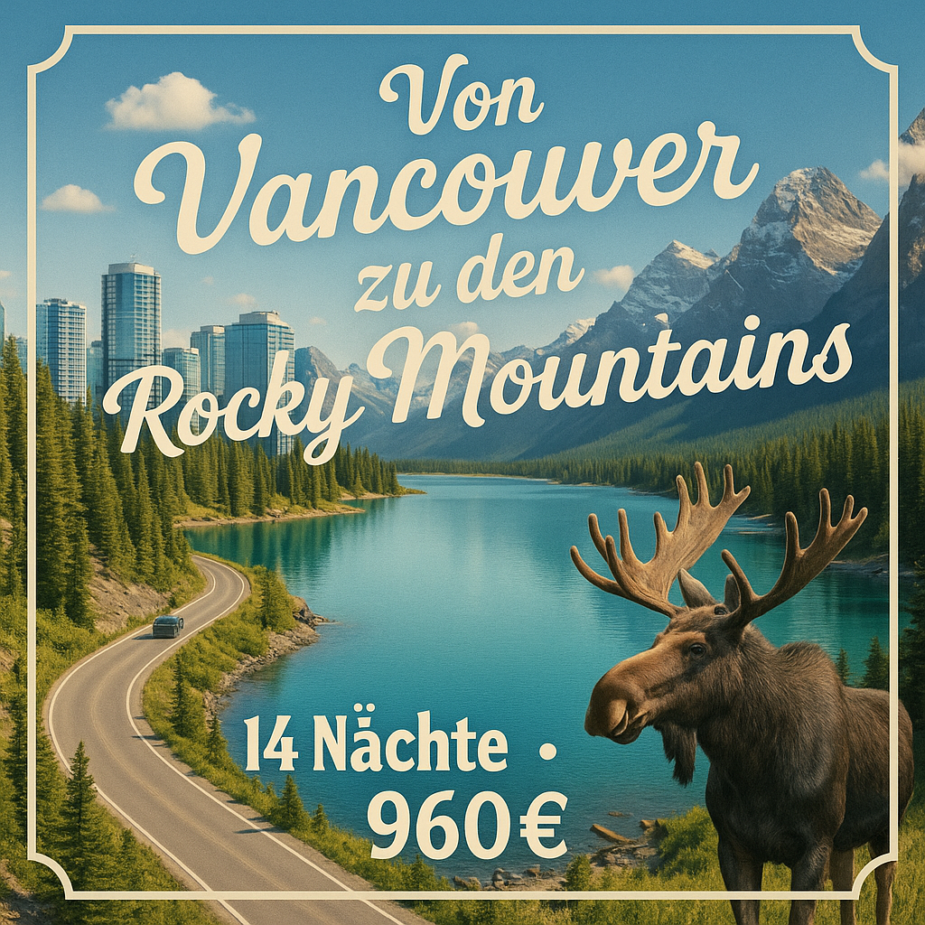 Rundreisen Kanada - Westkanada: Flexible Mietwagen-Rundreise ab/an Vancouver: Von Vancouver zu den Rocky Mountains 13 Nächte Route, Dauer und weitere