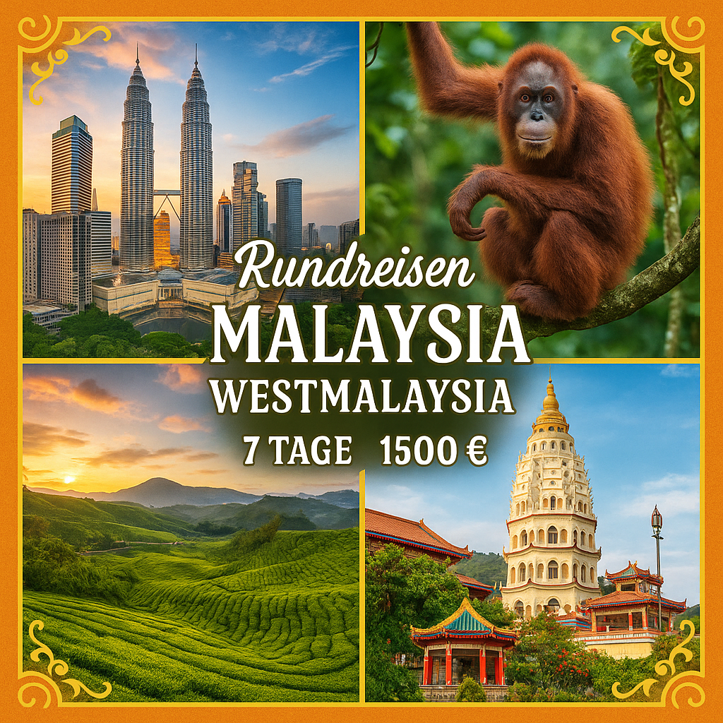 Rundreisen Malaysia - Westmalaysia: Individuelle Rundreise ab/bis Kuala Lumpur: Höhepunkte Westmalaysias 6 Nächte Vor- und Nachprogramm sowie weiter