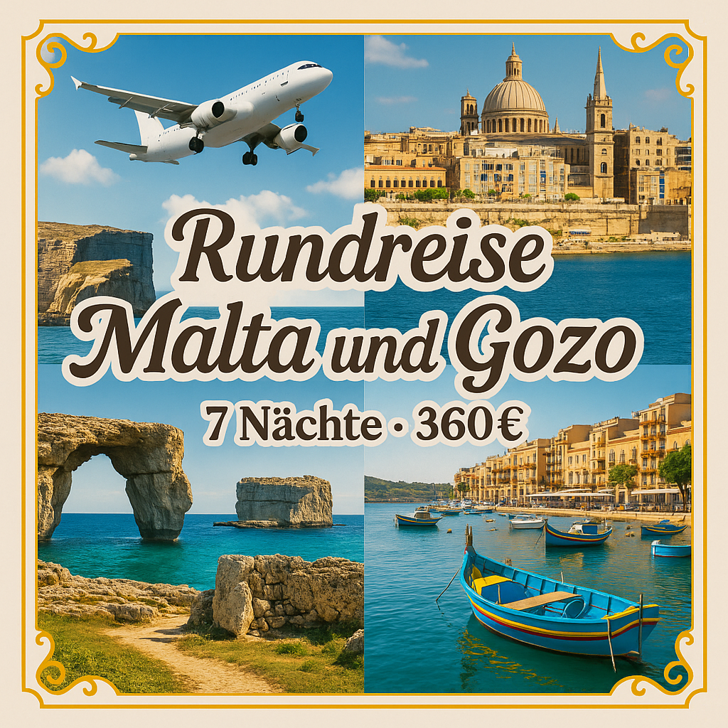 Rundreisen Malta und Gozo: Flexible Mietwagen-Rundreise ab/an Valletta: Doppelter Inselzauber 6 Nächte Route, Dauer und weitere Reisebestandteile fle Rundreisen Malta und Gozo: Flexible Mietwagen-Rundreise ab/an Valletta: Doppelter Inselzauber 6 Nächte Route, Dauer und weitere Reisebestandteile fle