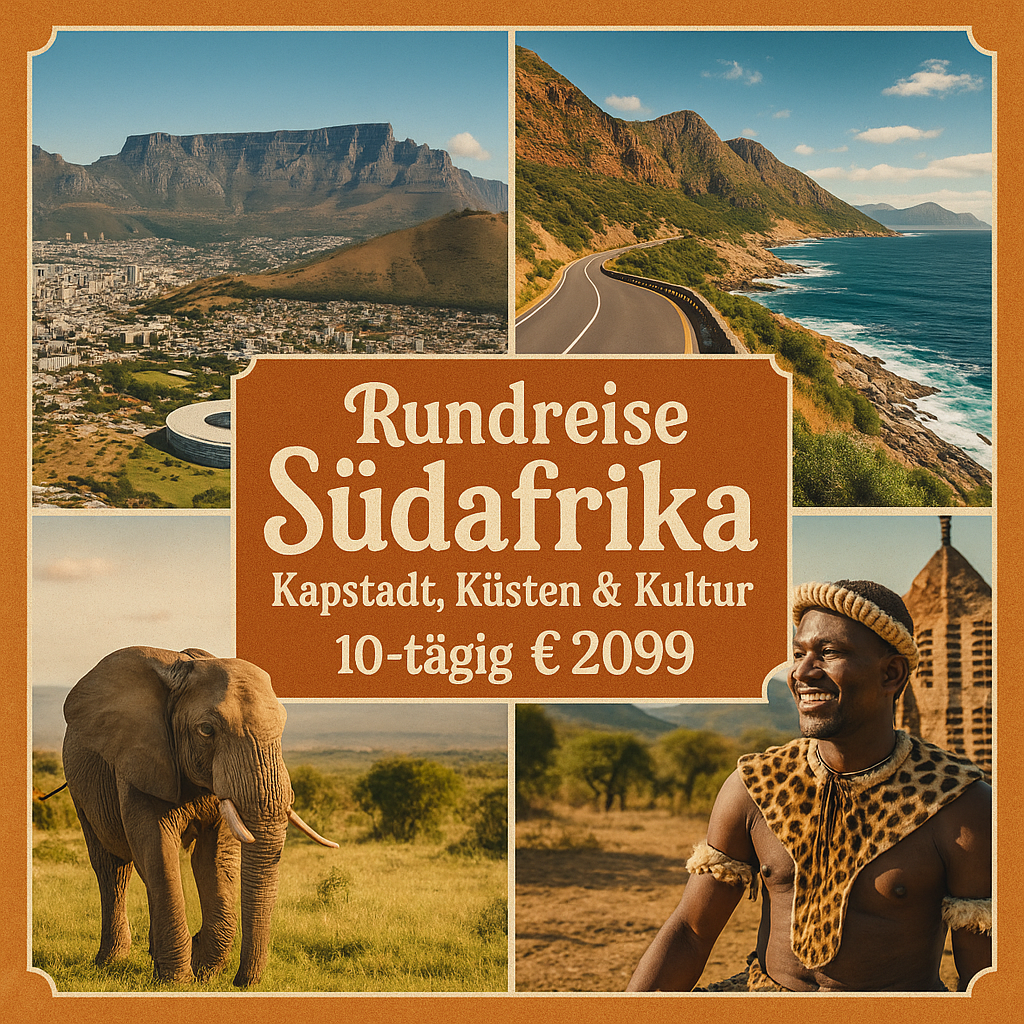 Rundreisen Südafrika: Kapstadt, Küsten & Kultur 10-tägig inkl. Flüge Gehobene Mittelklassehotels mit Verpflegung Inkl. Ausflüge & Eintritte i. W.