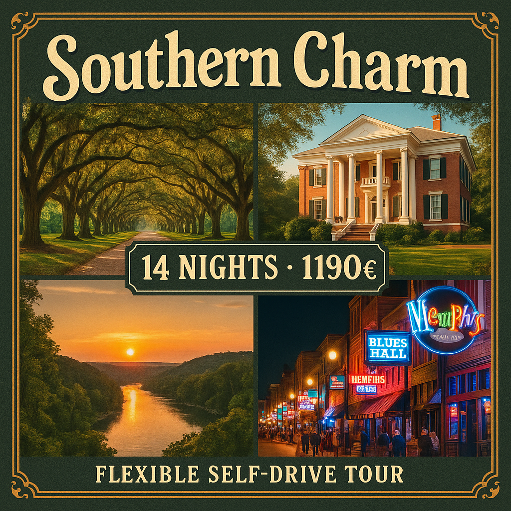 Rundreisen USA - Südstaaten: Flexible Mietwagen-Rundreise ab/an Atlanta: Southern Charm 14 Nächte Route, Dauer und weitere Reisebestandteile flexibe