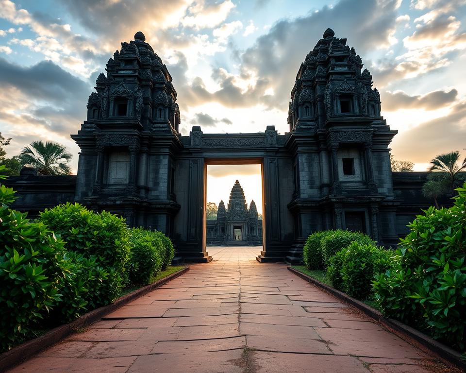 Angkor Thom Stadttor und Mauer