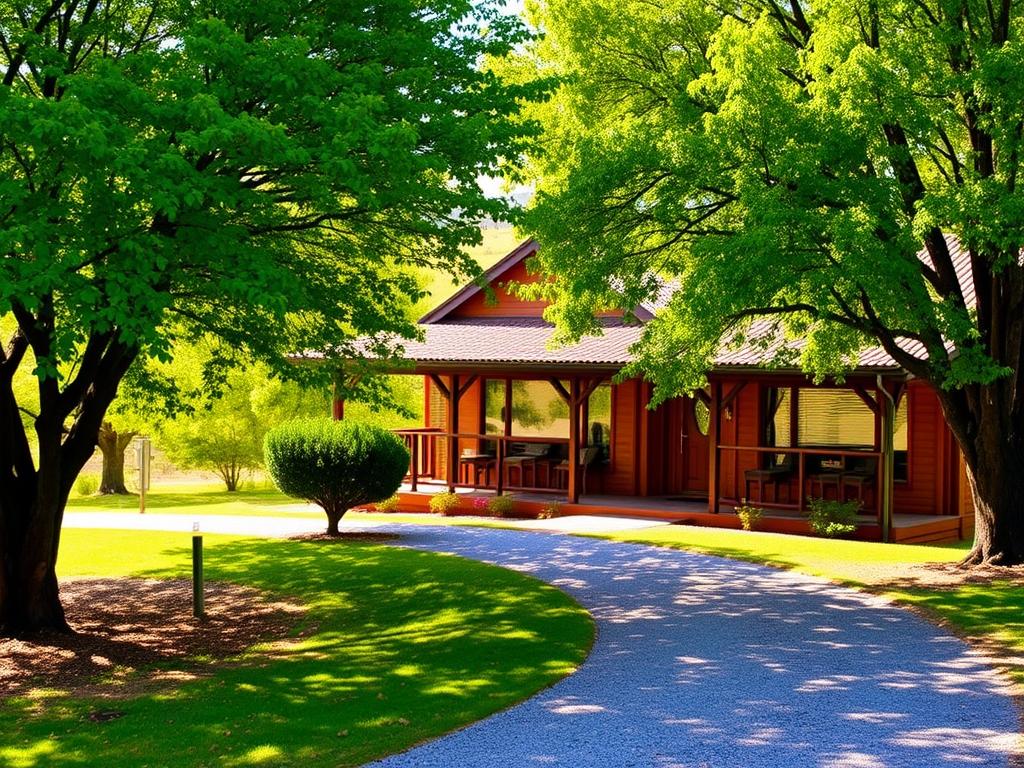 Unterkunft Panorama Route Hamilton Parks Country Lodge: a cozy, rustic lodge nestled amidst the lush, rolling hills of South Africa's Panorama Route. The building's warm, earthy tones and charming timber-frame architecture blend seamlessly with the surrounding natural landscape. Vibrant green trees frame the scene, casting gentle shadows across the lodge's inviting exterior. A winding gravel path leads to the main entrance, where a covered porch offers a tranquil spot to relax and take in the panoramic views. Soft, diffused lighting filters through large windows, creating a welcoming, intimate atmosphere within. The lodge's serene, pastoral setting evokes a sense of peaceful escape, making it an idyllic accommodation for travelers exploring the breathtaking Panorama Route. Unterkunft Panorama Route Hamilton Parks Country Lodge: a cozy, rustic lodge nestled amidst the lush, rolling hills of South Africa's Panorama Route. The building's warm, earthy tones and charming timber-frame architecture blend seamlessly with the surrounding natural landscape. Vibrant green trees frame the scene, casting gentle shadows across the lodge's inviting exterior. A winding gravel path leads to the main entrance, where a covered porch offers a tranquil spot to relax and take in the panoramic views. Soft, diffused lighting filters through large windows, creating a welcoming, intimate atmosphere within. The lodge's serene, pastoral setting evokes a sense of peaceful escape, making it an idyllic accommodation for travelers exploring the breathtaking Panorama Route.