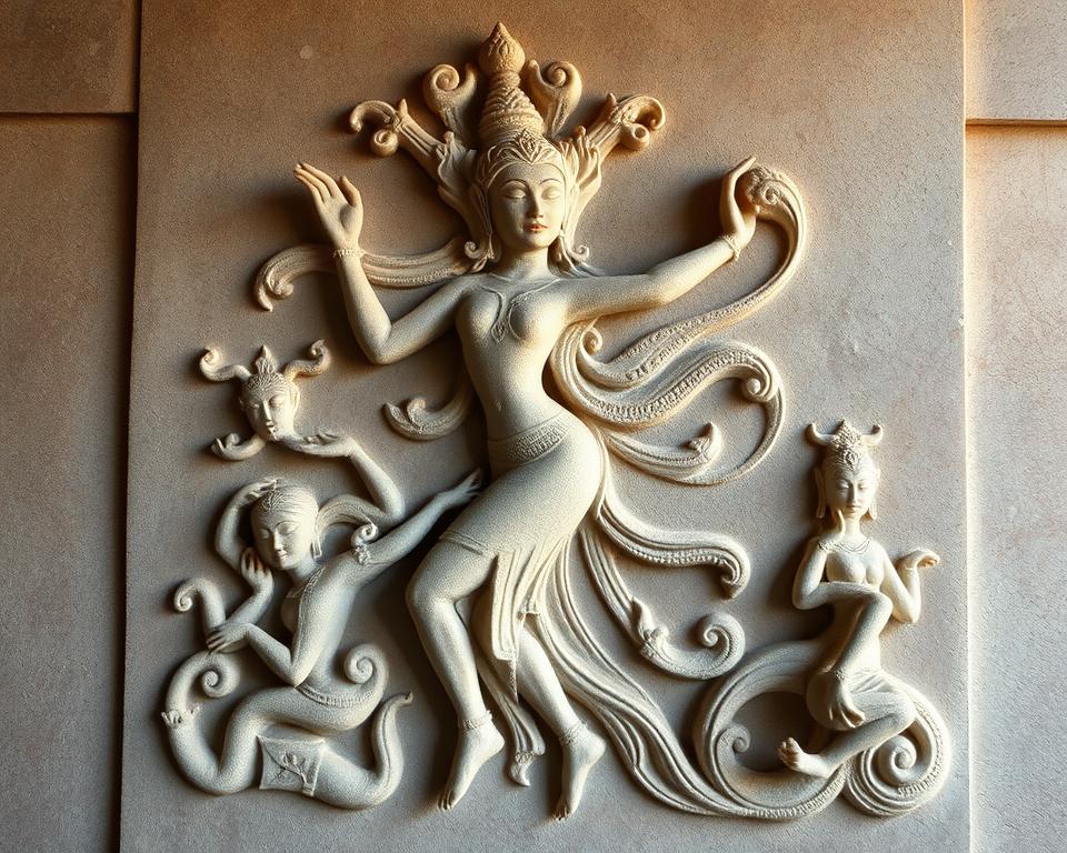 Apsara Relief Kunst