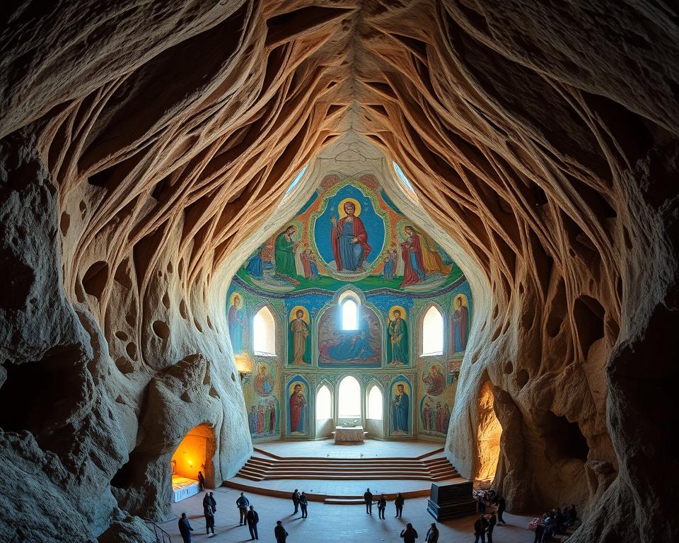 Höhlenkirche mit Fresken in Kappadokien