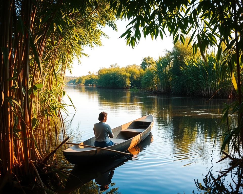 Mokoro Einbaum Kanäle Okavango Delta