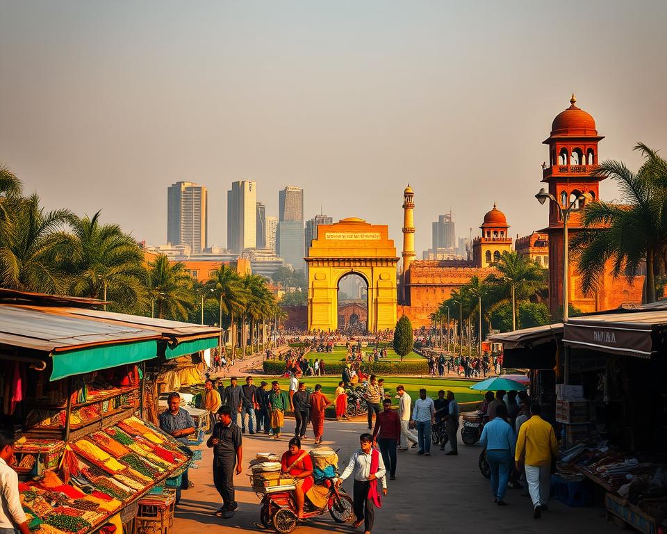 Delhi Stadt Kontraste