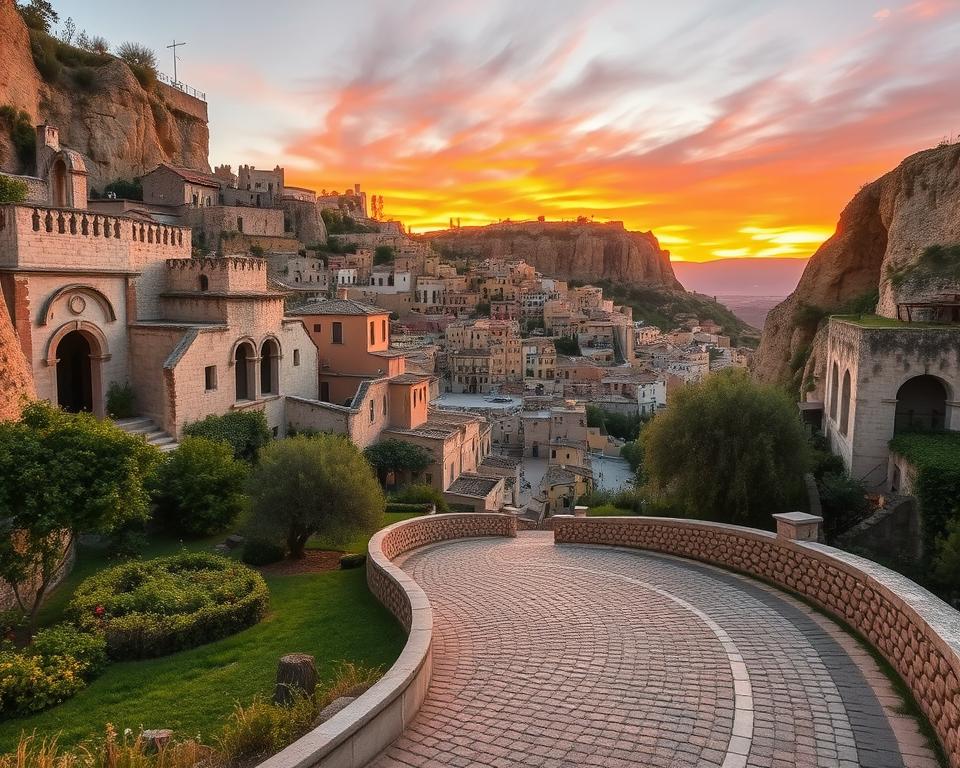 Felsenkirchen und Höhlenarchitektur Matera