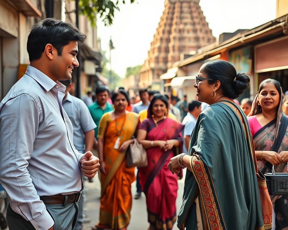 Indische Kopfbewegungen in Alltagssituationen