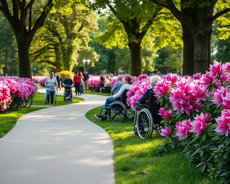 Rollstuhlgerechte Wege im Rhododendronpark Bremen Rollstuhlgerechte Wege im Rhododendronpark Bremen