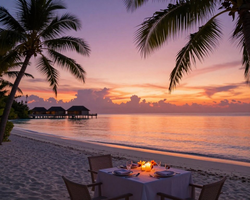 Romantik Malediven Sonnenuntergang