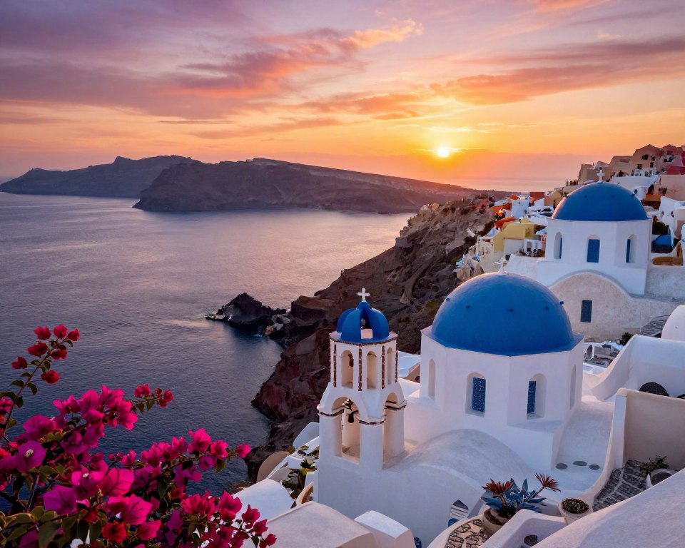 Santorini Sonnenuntergang Panorama