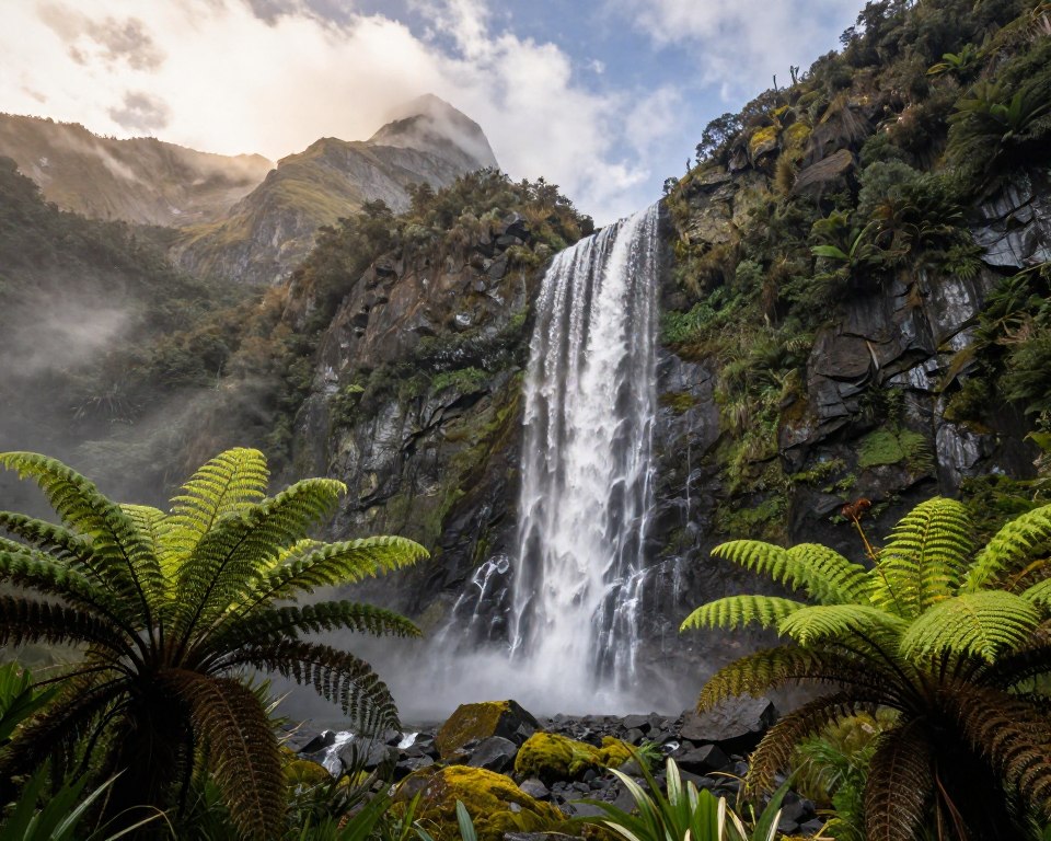 Sutherland Falls im Fiordland Nationalpark