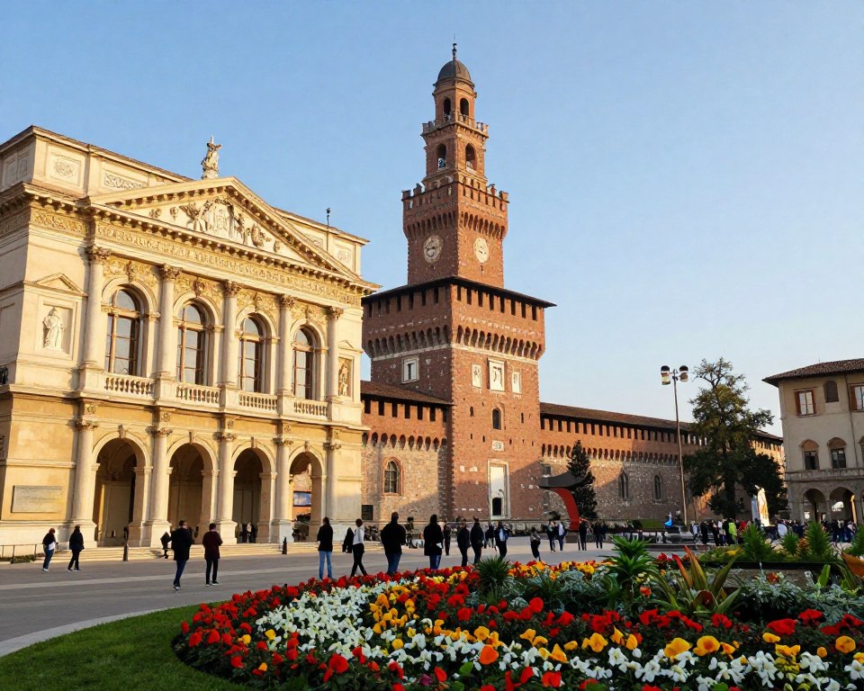 Teatro alla Scala und Castello Sforzesco in Mailand