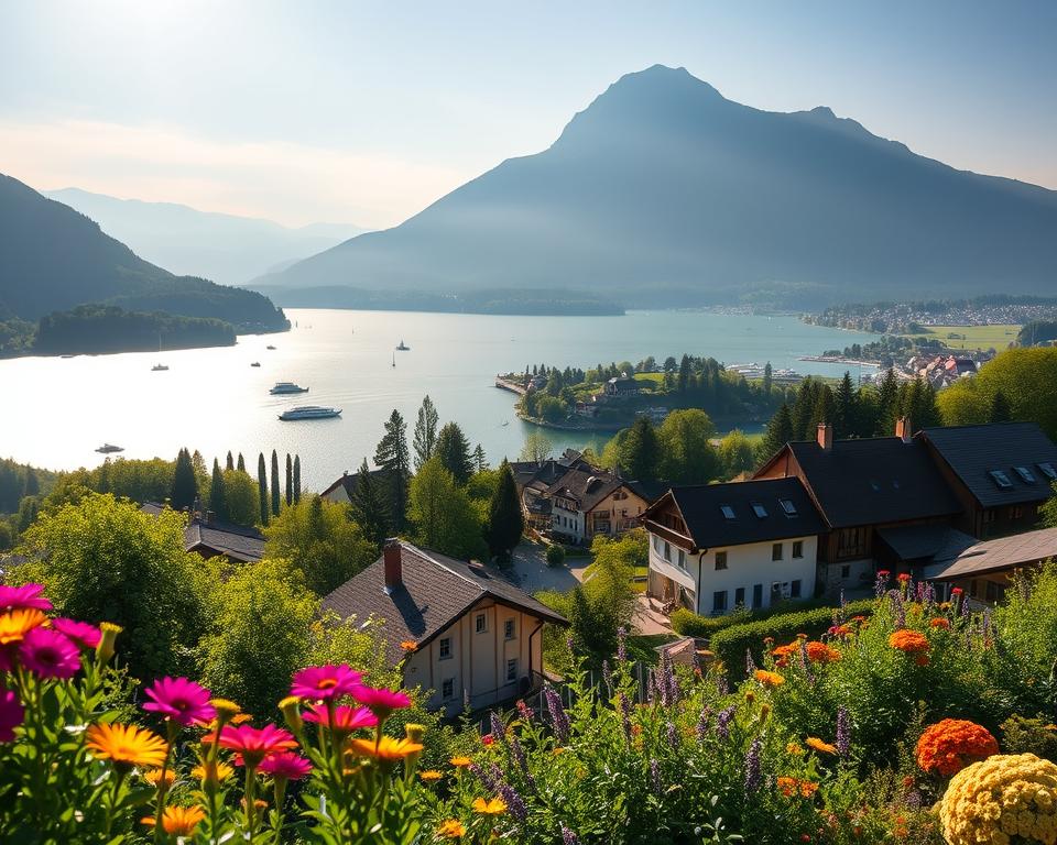 Traunsee Ortschaften Panorama