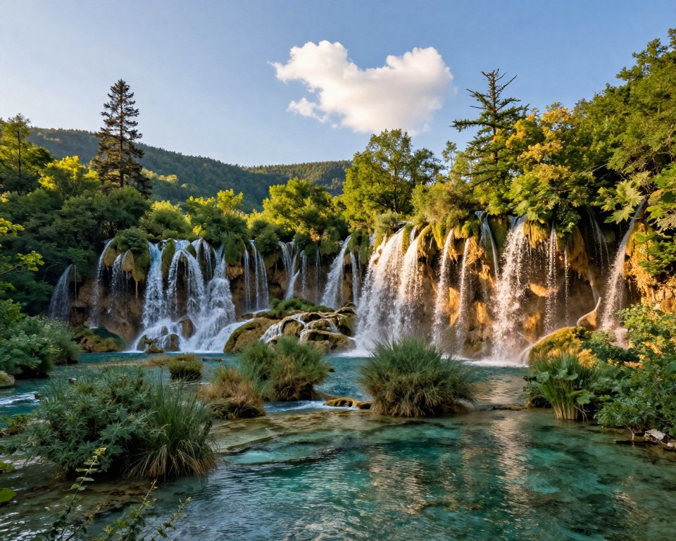 Travertinbarrieren in den Plitvicer Seen