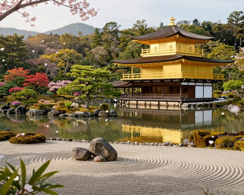 Zen-Garten am Goldenen Pavillon Kyoto